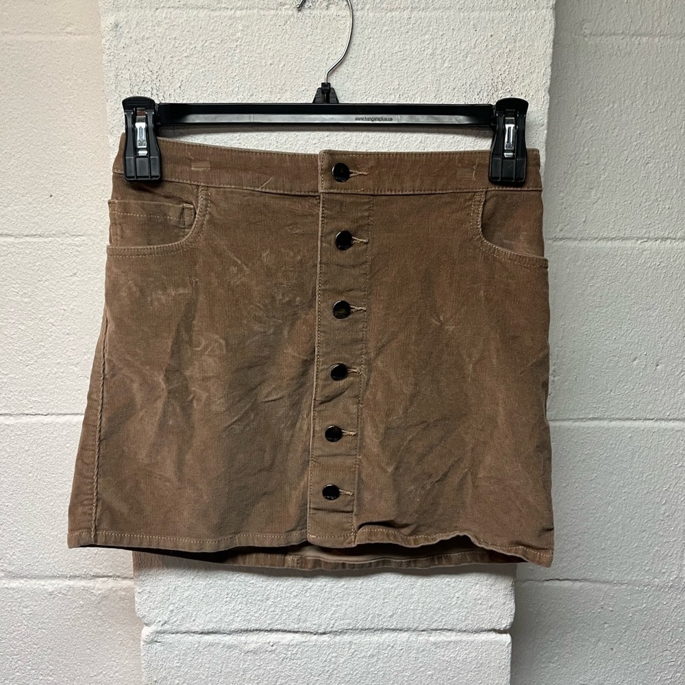 Express Tan Corduroy Mini Skirt